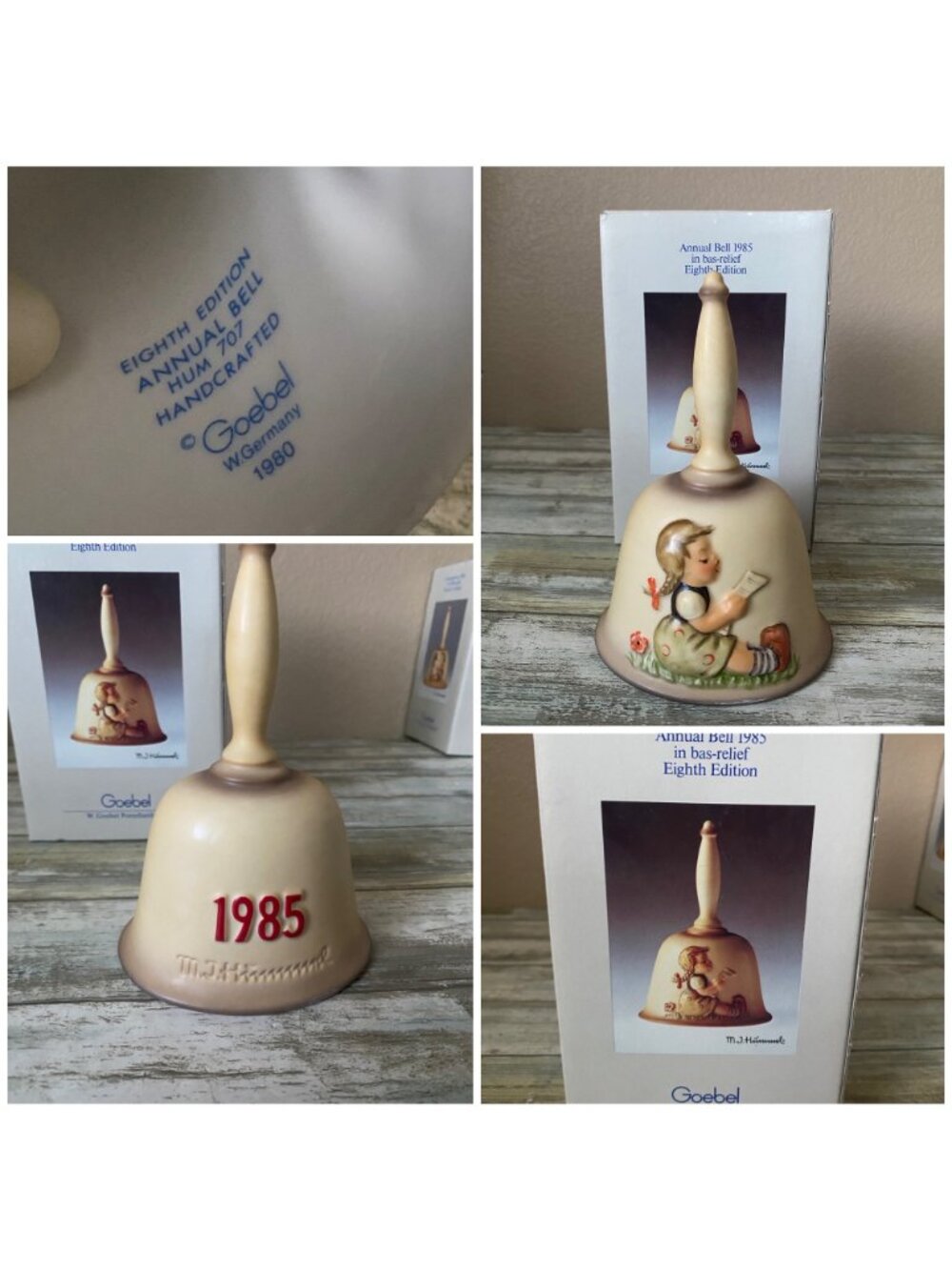 Hummel Annual Bells 1978-1986 Goebel Germany w/ Boxes Set of 9 - Picture 9 of 10